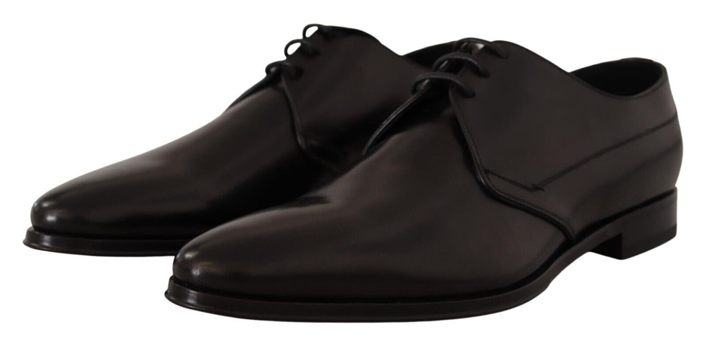 Dolce & Gabbana Elegant Black Leather Derby Shoes