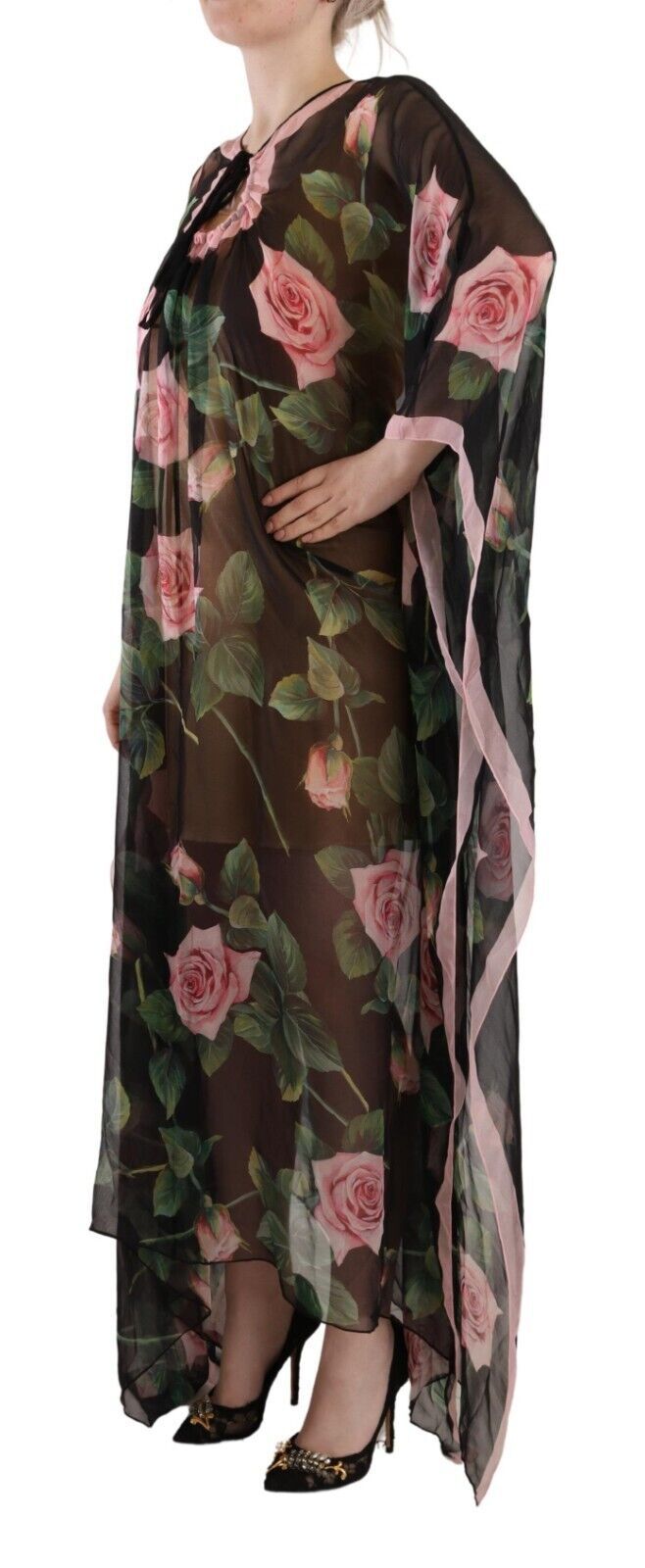 Dolce & Gabbana Elegant Floral Kaftan Silk Dress