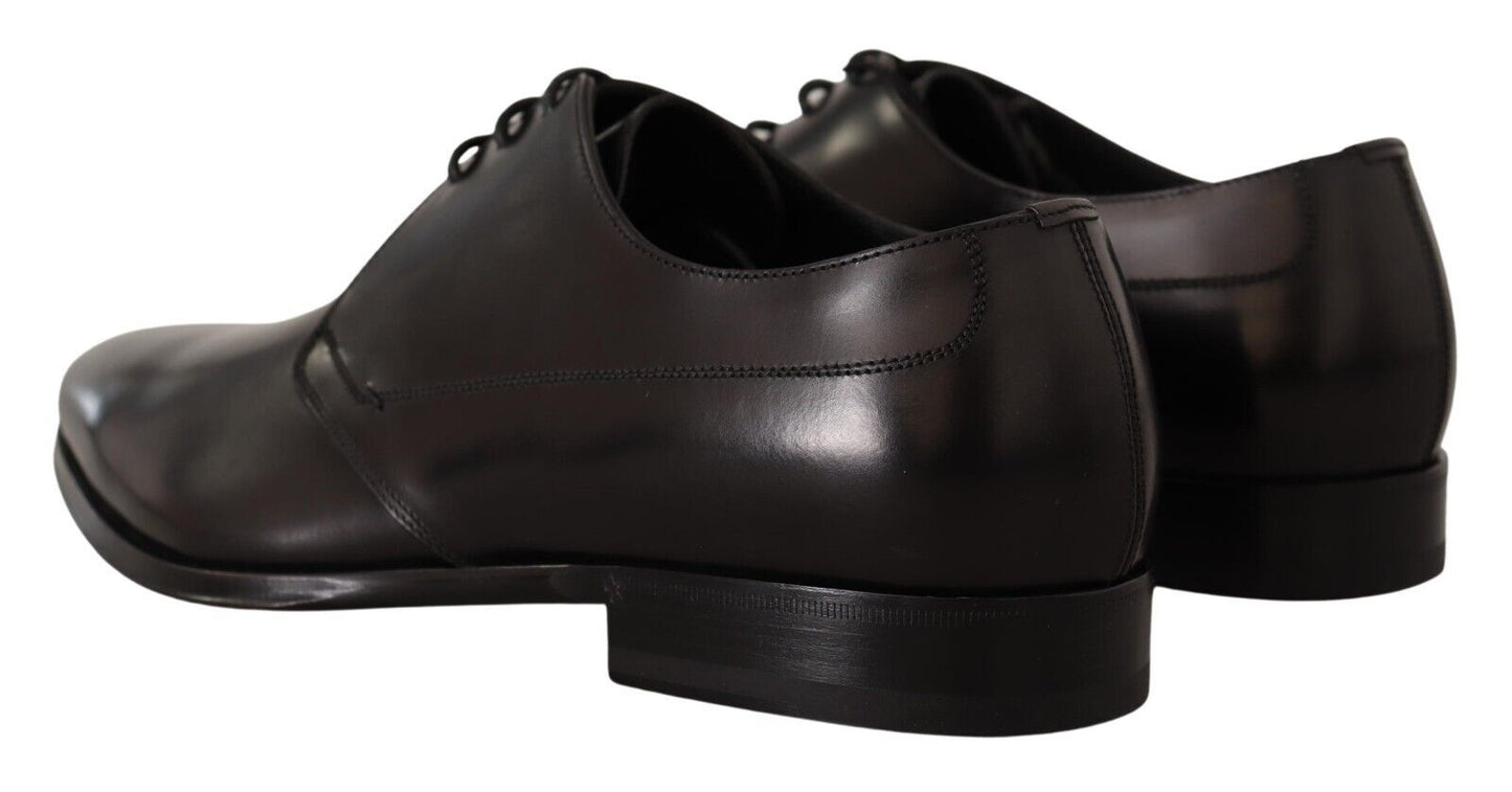 Dolce & Gabbana Elegant Black Leather Derby Shoes