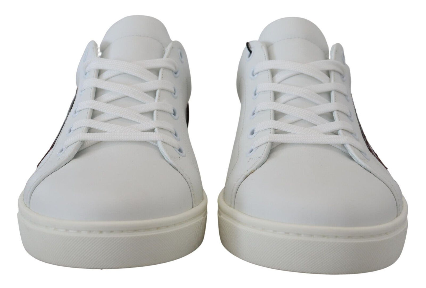 Dolce & Gabbana Elegant White Leather Low-Top Sneakers