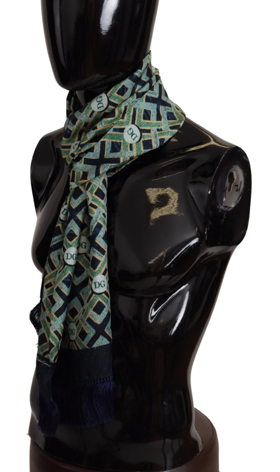 Dolce & Gabbana Multicolor DG Logo Shawl Warm Neck Wrap Fringe Scarf