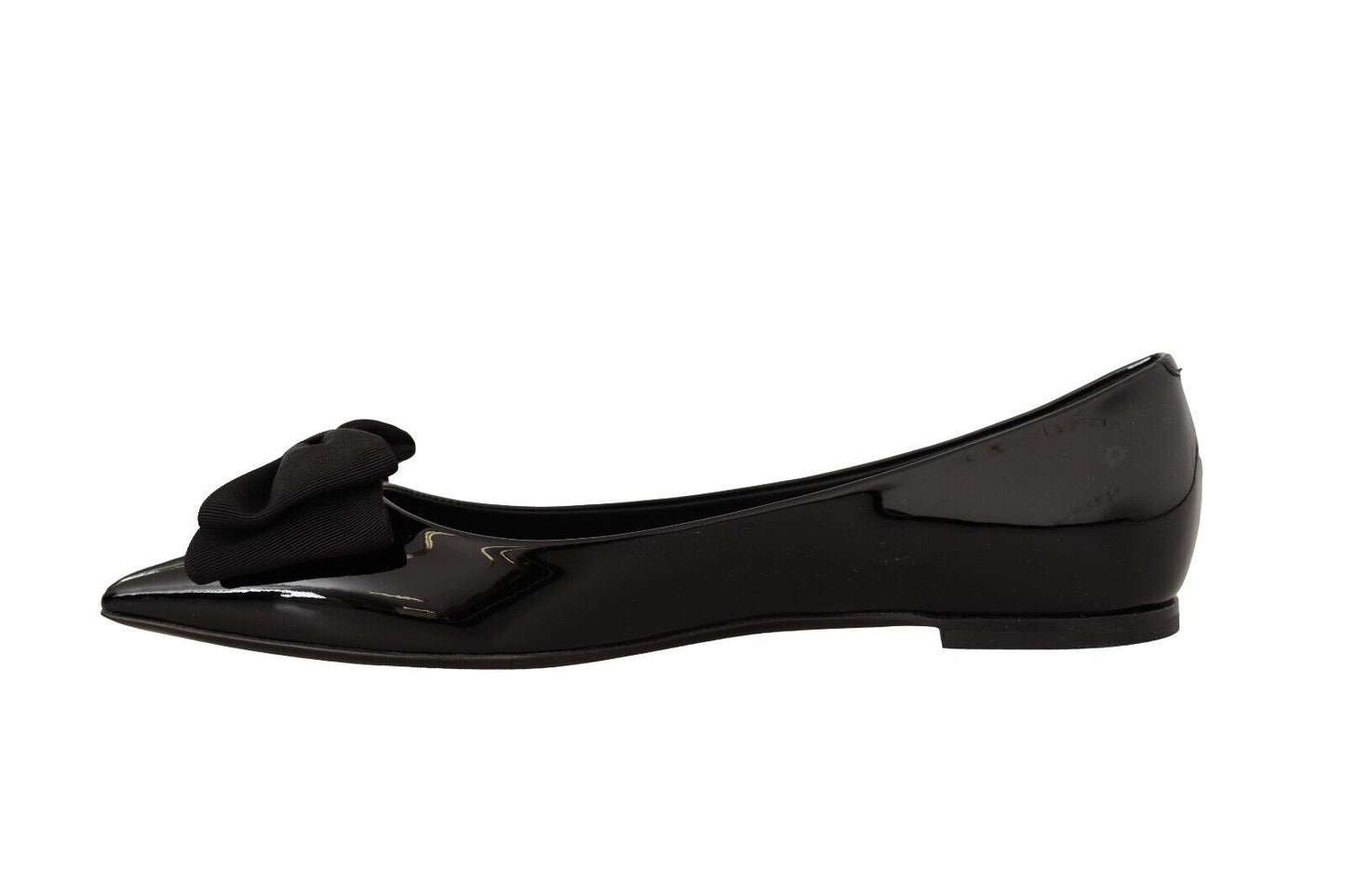 Dolce & Gabbana Elegant Black Leather Ballerina Flats