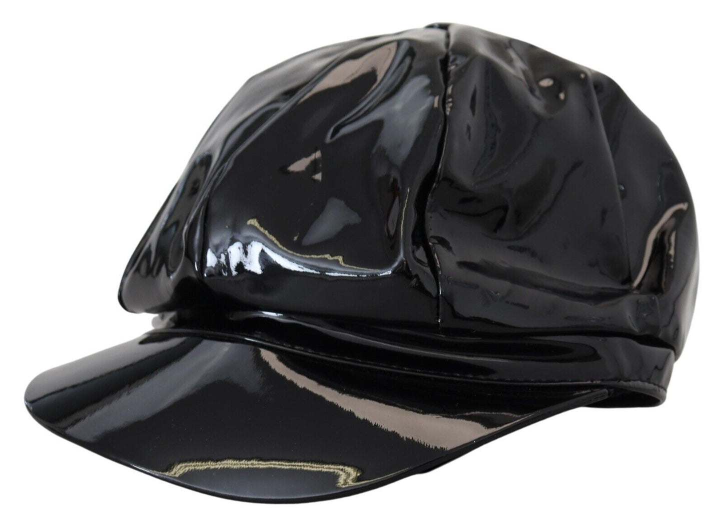 Dolce & Gabbana Elegant Black Leather Cabbie Hat