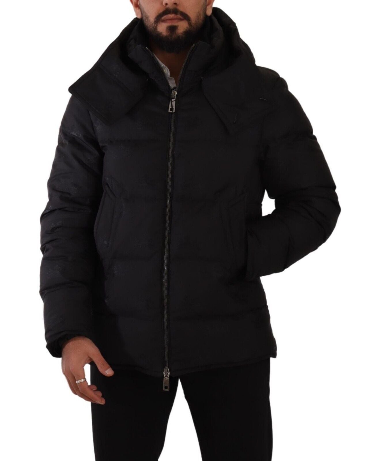 Dolce & Gabbana Elegant Black Parka Hooded Jacket