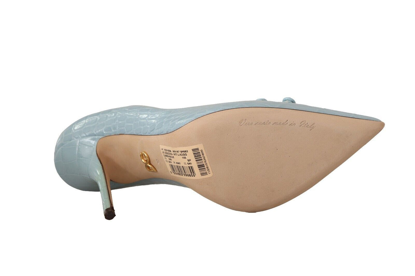 Dolce & Gabbana Elegant Light Blue Leather Pumps