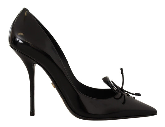 Dolce & Gabbana Elegant Black Leather High Heels Pumps