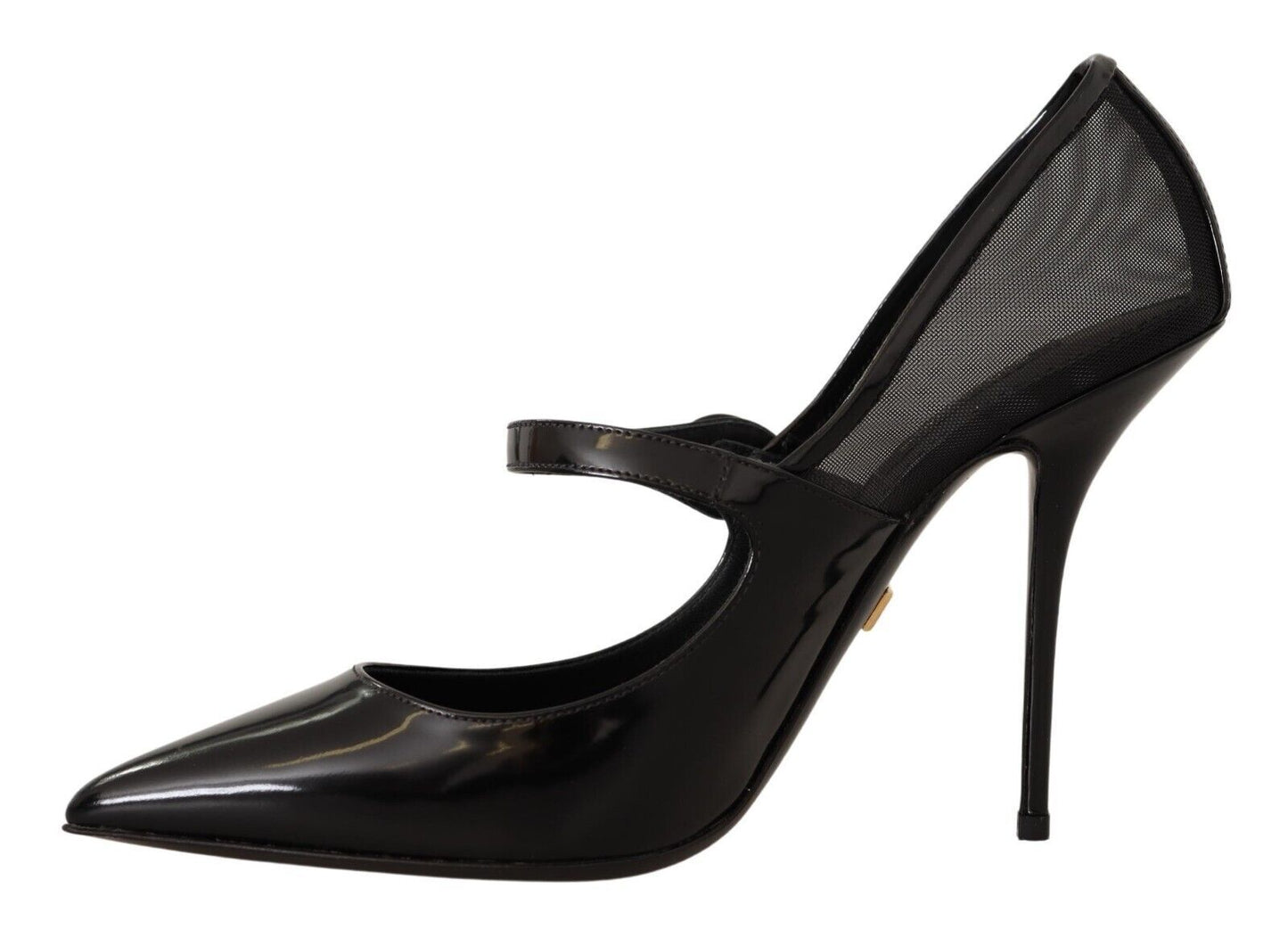 Dolce & Gabbana Elegant Black Leather Crystal Pumps