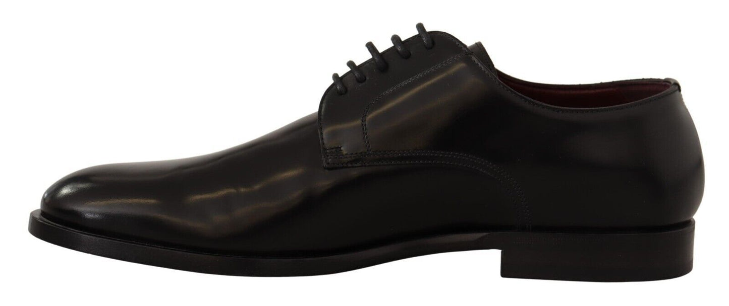 Dolce & Gabbana Elegant Black Leather Derby Formal Shoes