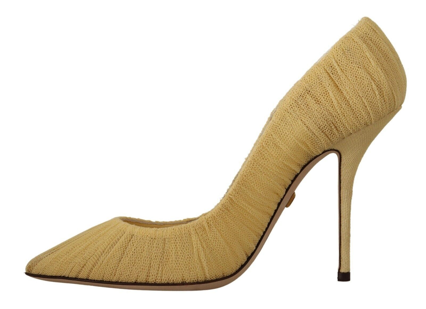 Dolce & Gabbana Radiant Yellow Tulle Mesh Heels