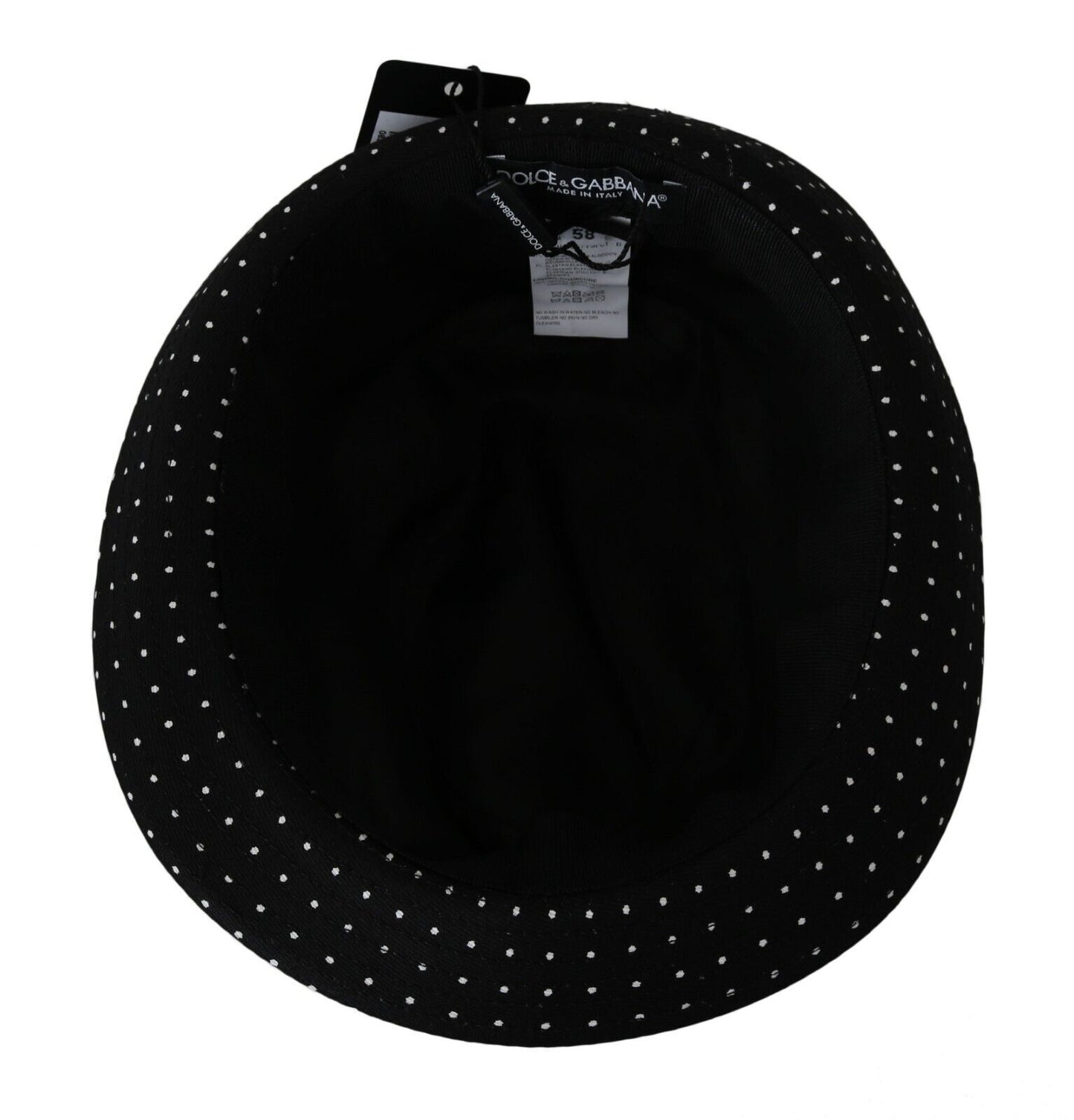 Dolce & Gabbana Elegant Black & White Dotted Fedora Hat