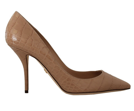 Dolce & Gabbana Beige Pointed Leather Pumps