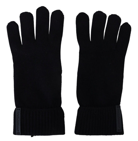 Dolce & Gabbana Elegant Black Virgin Wool Gloves