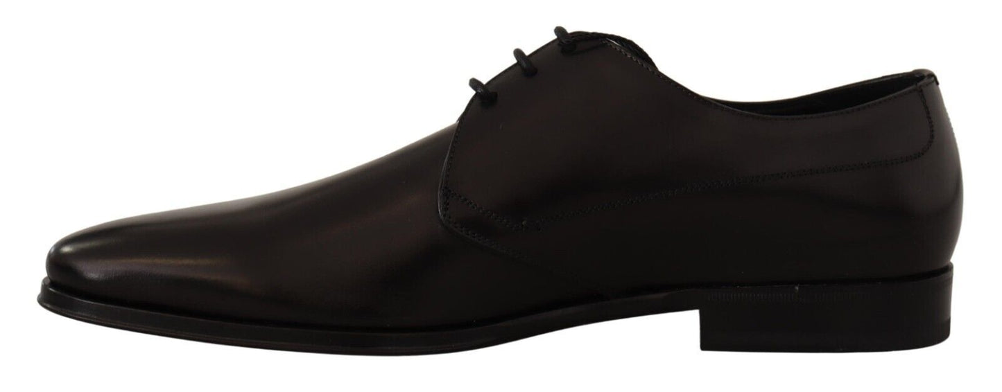 Dolce & Gabbana Elegant Black Leather Derby Shoes