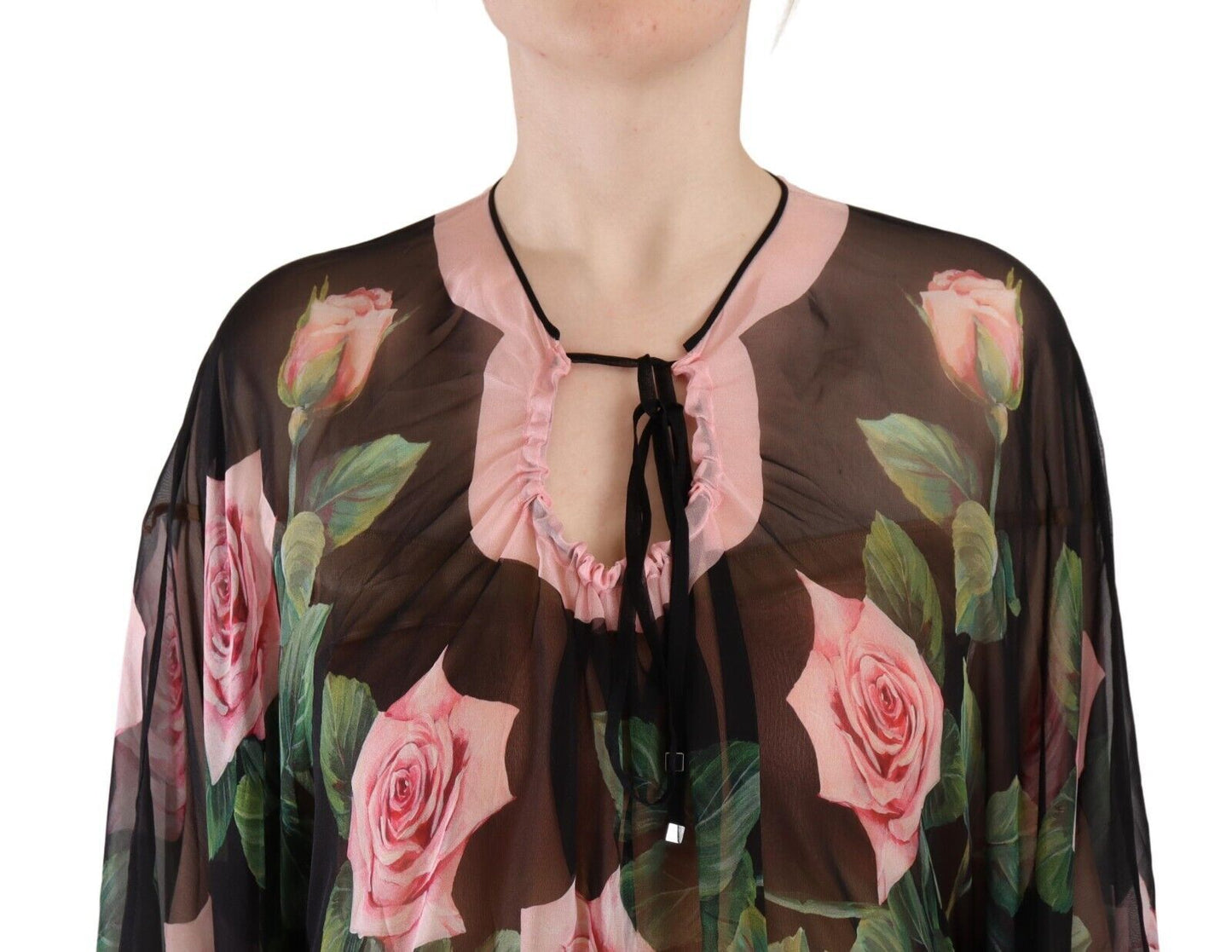 Dolce & Gabbana Elegant Floral Kaftan Silk Dress