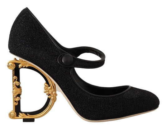 Dolce & Gabbana Elegant Devotion Mary Jane Pumps with Logo Heels