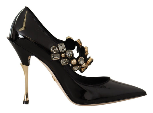 Dolce & Gabbana Elegant Patent Leather Crystal Pumps