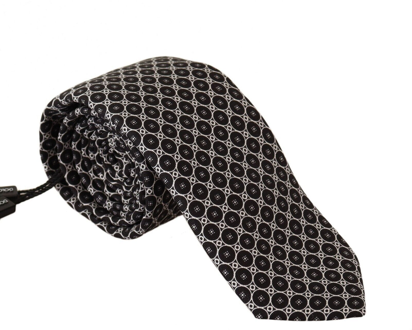 Dolce & Gabbana Elegant Patterned Black Silk Tie