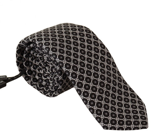 Dolce & Gabbana Elegant Patterned Black Silk Tie