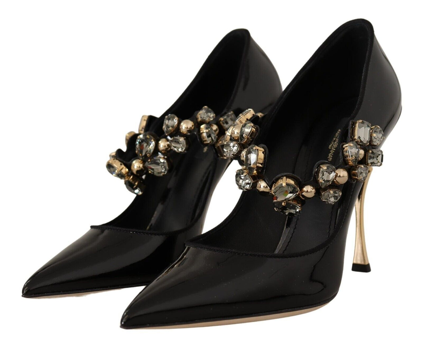 Dolce & Gabbana Elegant Patent Leather Crystal Pumps