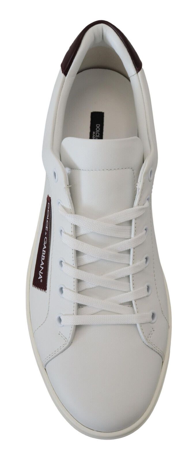 Dolce & Gabbana Elegant White Leather Low-Top Sneakers