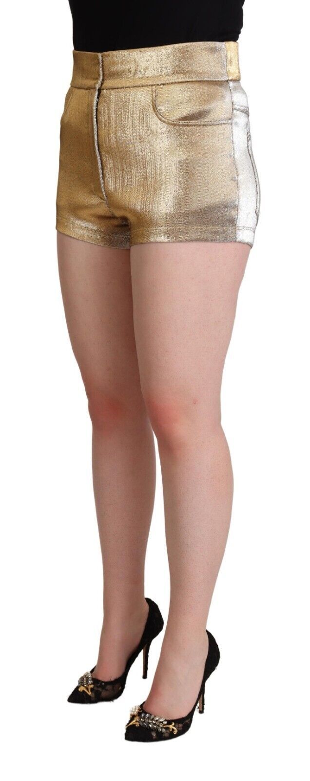 Dolce & Gabbana Elegant Metallic Gold Hot Pants