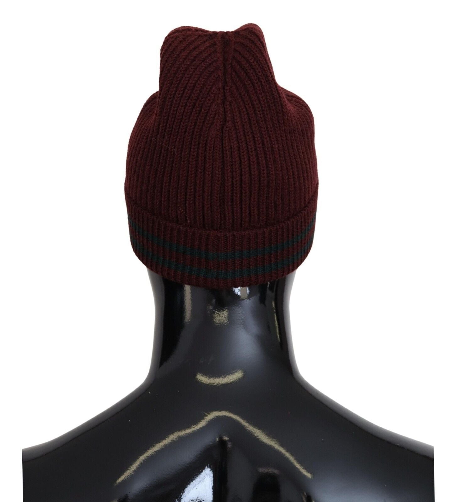 Dolce & Gabbana Maroon Virgin Wool Beanie Hat