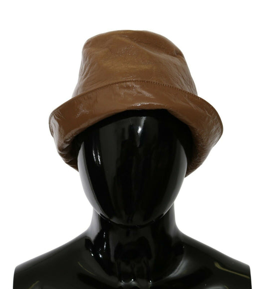 Dolce & Gabbana Exquisite Brown Bucket Cap with Floral Lining