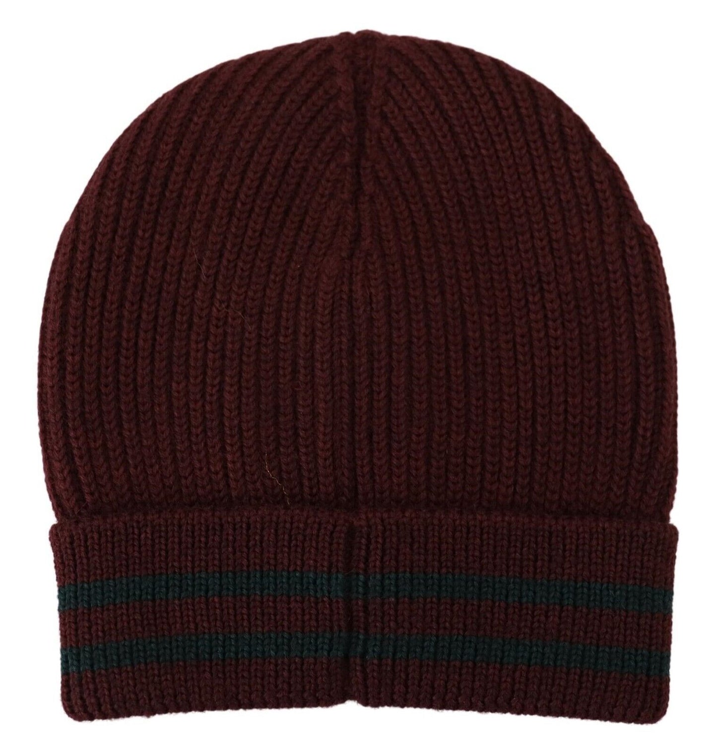 Dolce & Gabbana Maroon Virgin Wool Beanie Hat