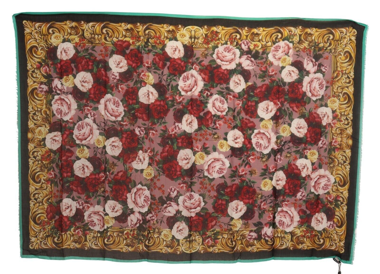 Dolce & Gabbana Elegant Floral Print Modal-Cashmere Scarf