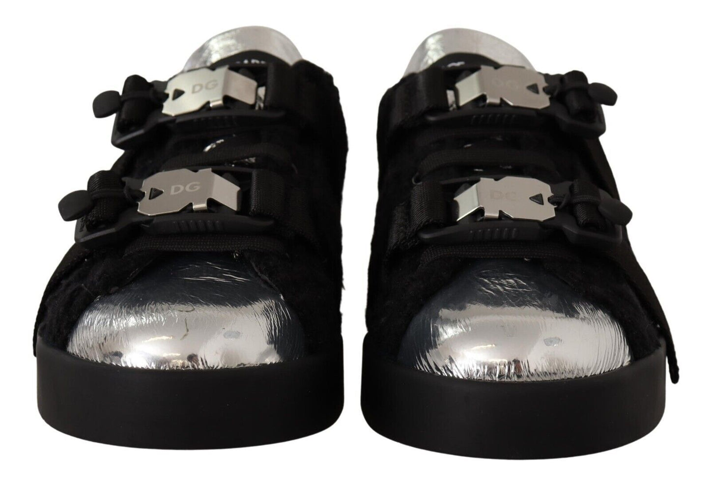 Dolce & Gabbana Elegant Shearling-Trimmed Leather Sneakers