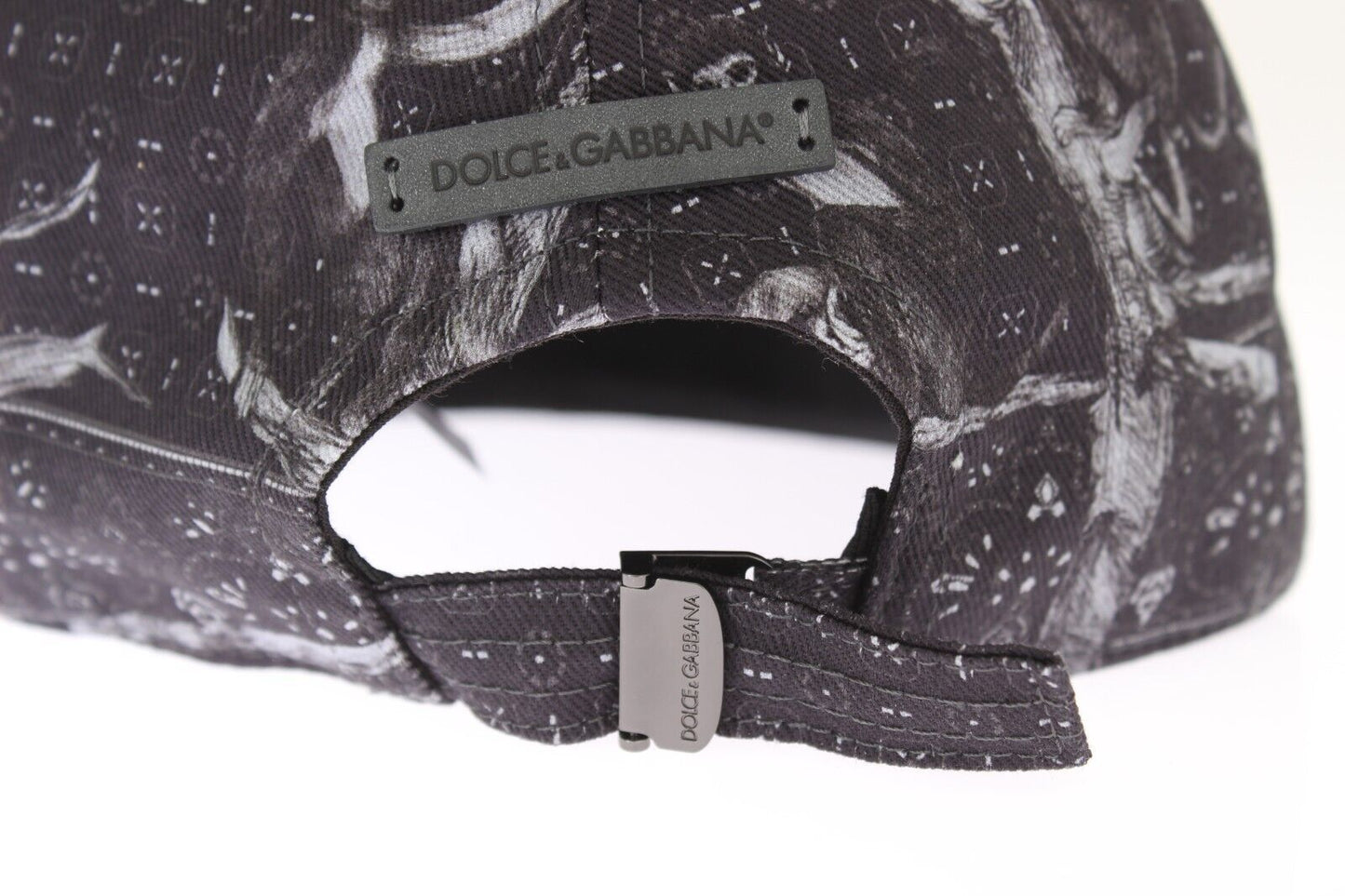 Dolce & Gabbana Chic Monkey Print Baseball Cap Dark Grey