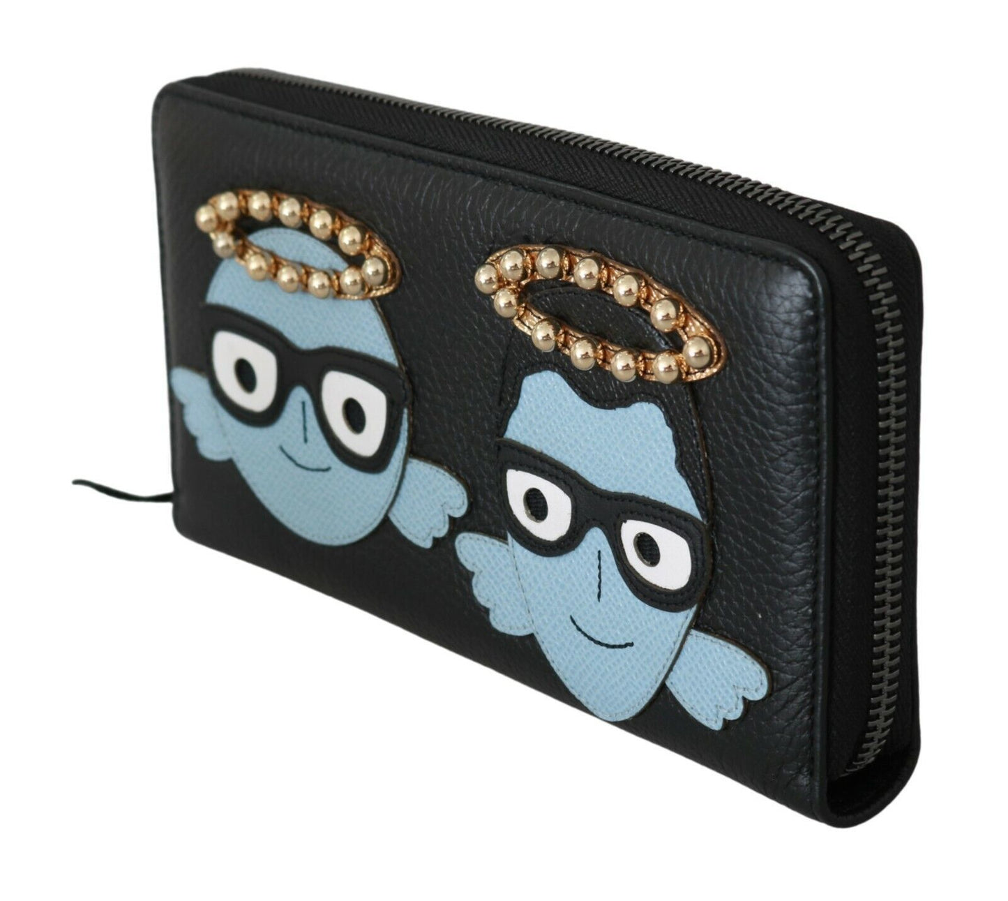 Dolce & Gabbana Elegant Black Leather Continental Clutch Wallet