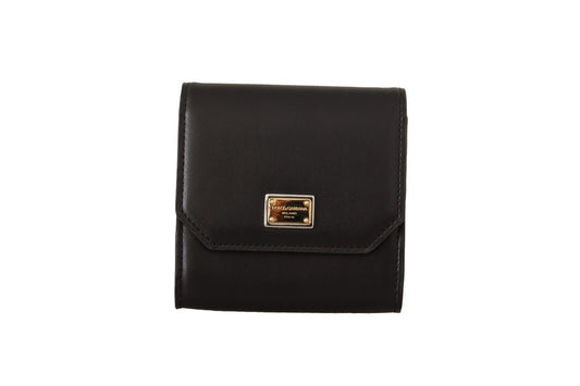 Dolce & Gabbana Elegant Black Leather Bifold Wallet