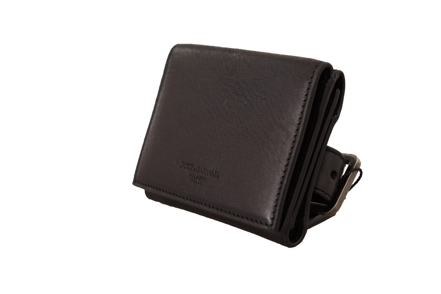 Dolce & Gabbana Elegant Leather Trifold Multi Kit with Belt Strap