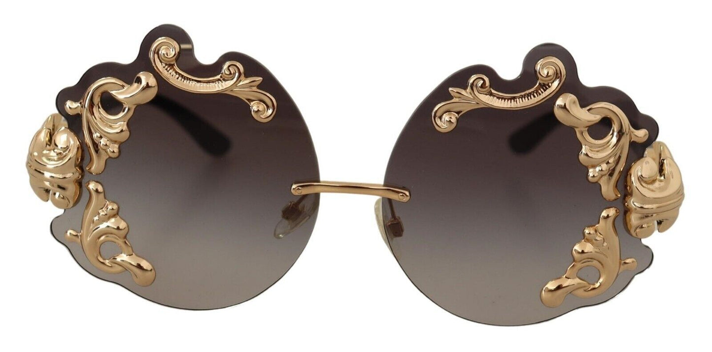 Dolce & Gabbana Elegant Gold Baroque Sunglasses