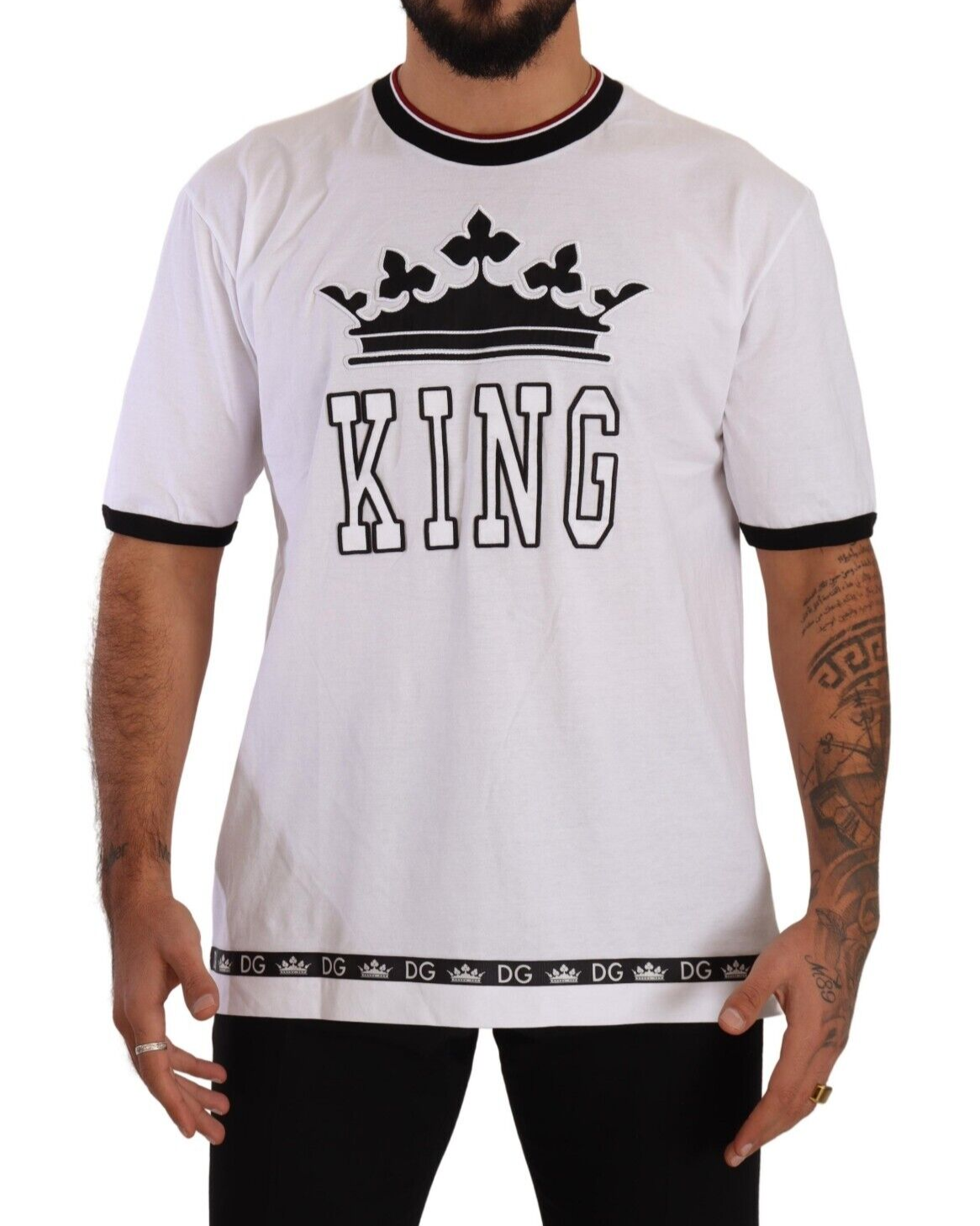 Dolce & Gabbana Royal Crown Motif Crew Neck Tee