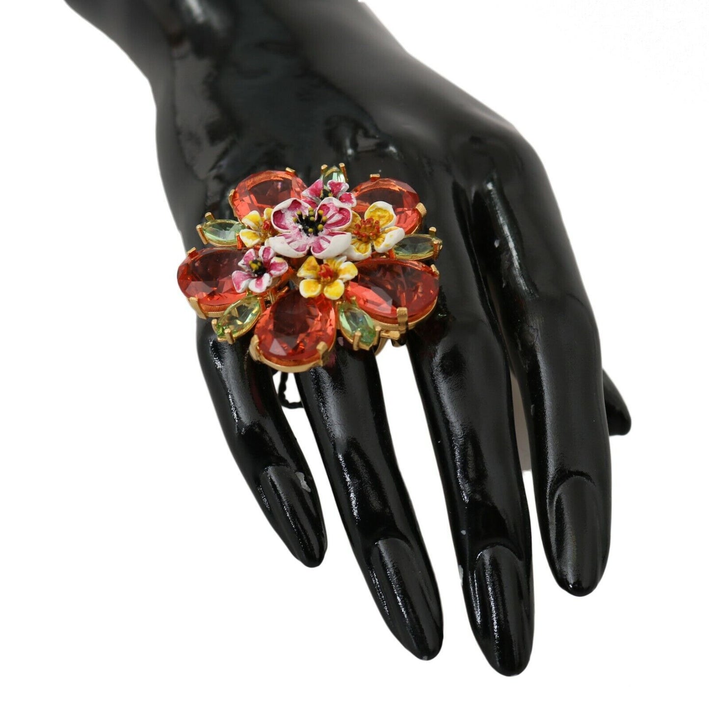 Dolce & Gabbana Exquisite Floral Crystal Cocktail Ring