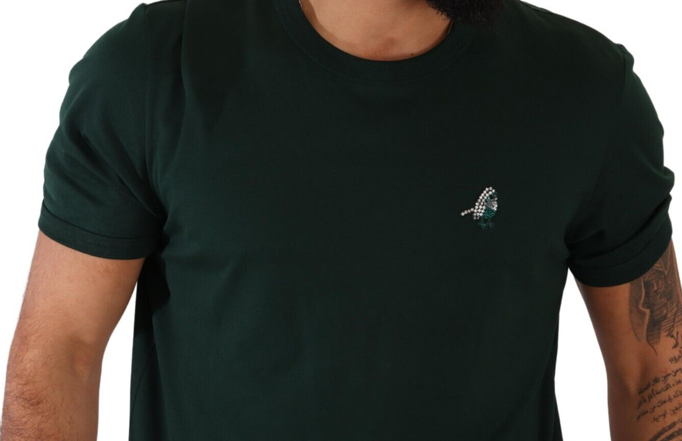 Dolce & Gabbana Elegant Dark Green Crew Neck Tee