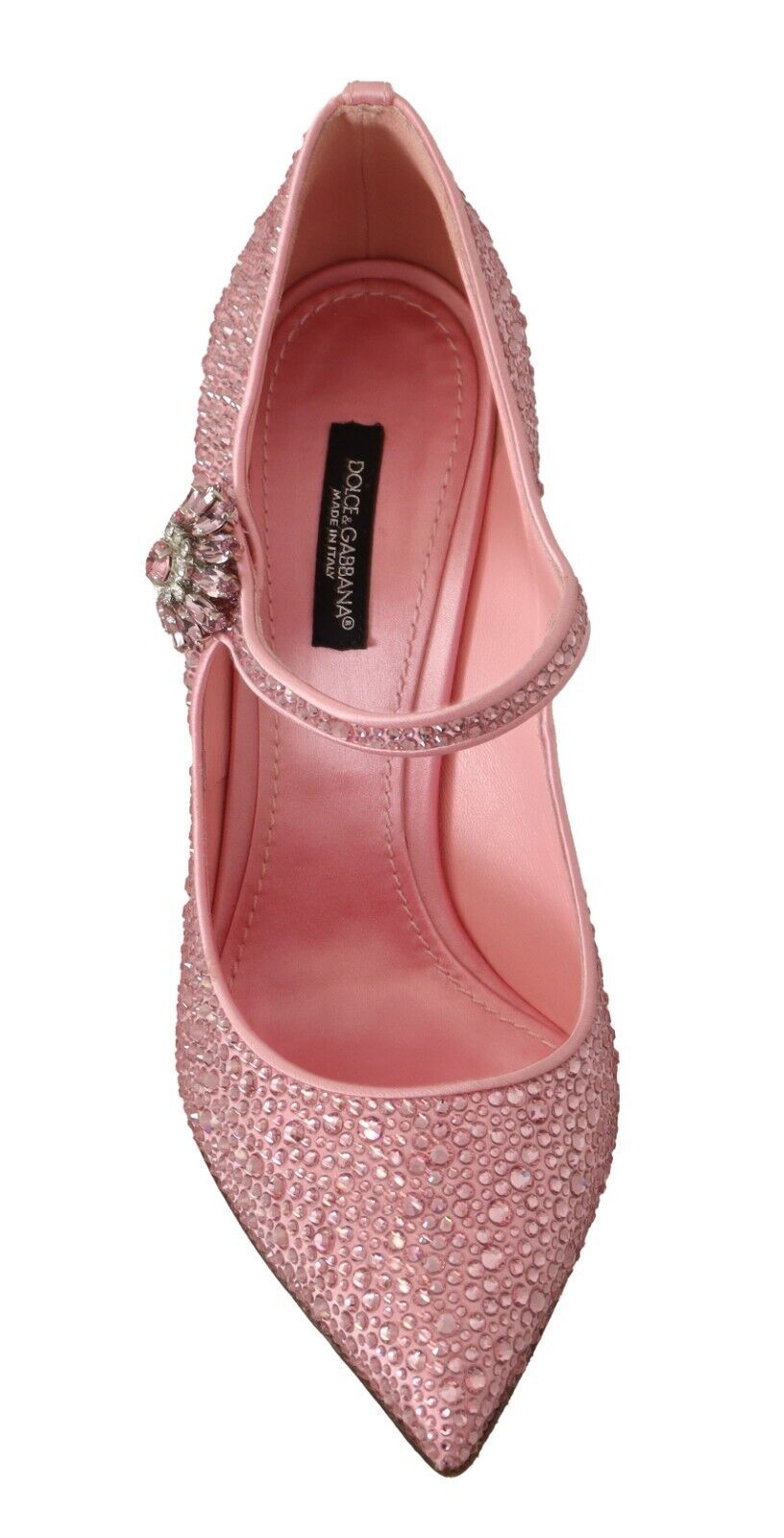 Dolce & Gabbana Crystal-Embellished Pink Silk Stilettos