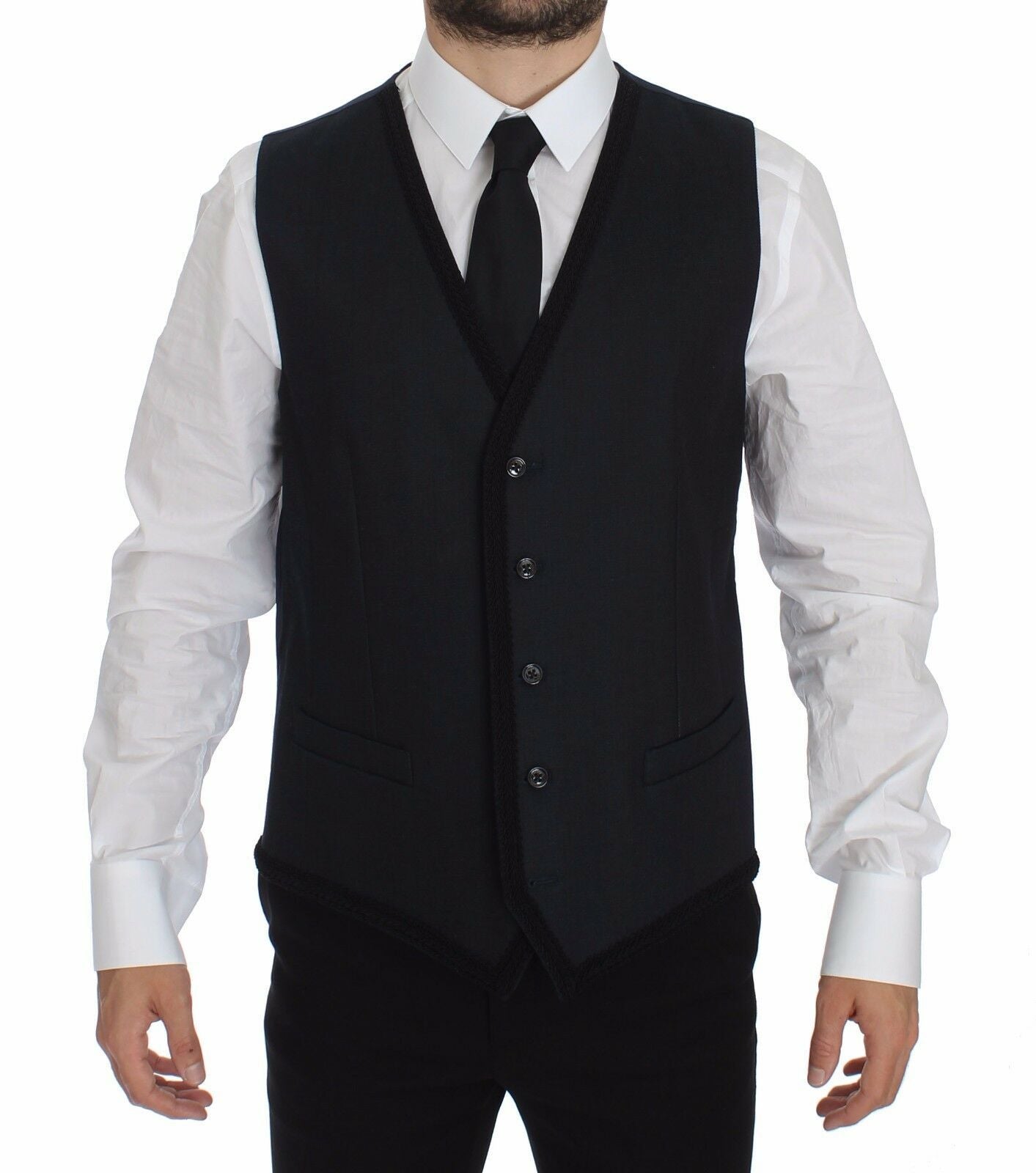 Dolce & Gabbana Blue Torero Inspired Cotton Stretch Blazer & Vest