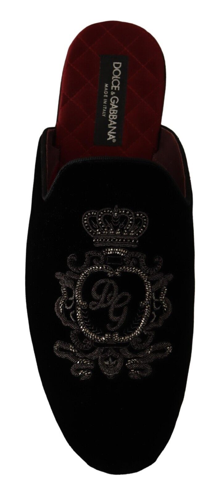 Dolce & Gabbana Elegant Velvet Embroidered Slides