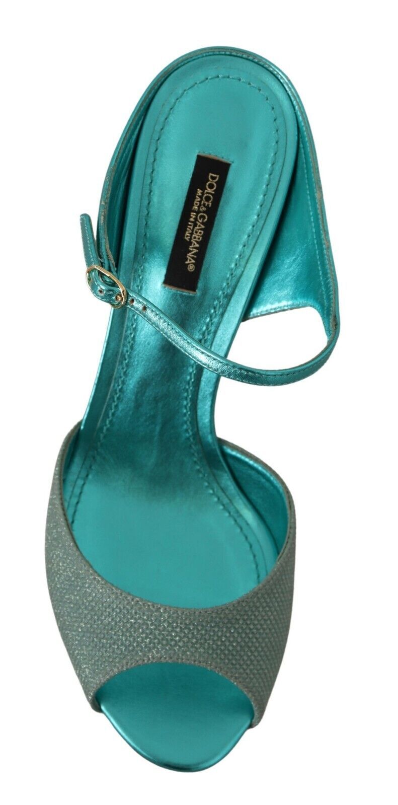 Dolce & Gabbana Aqua Blue Glitter Heels Sandals