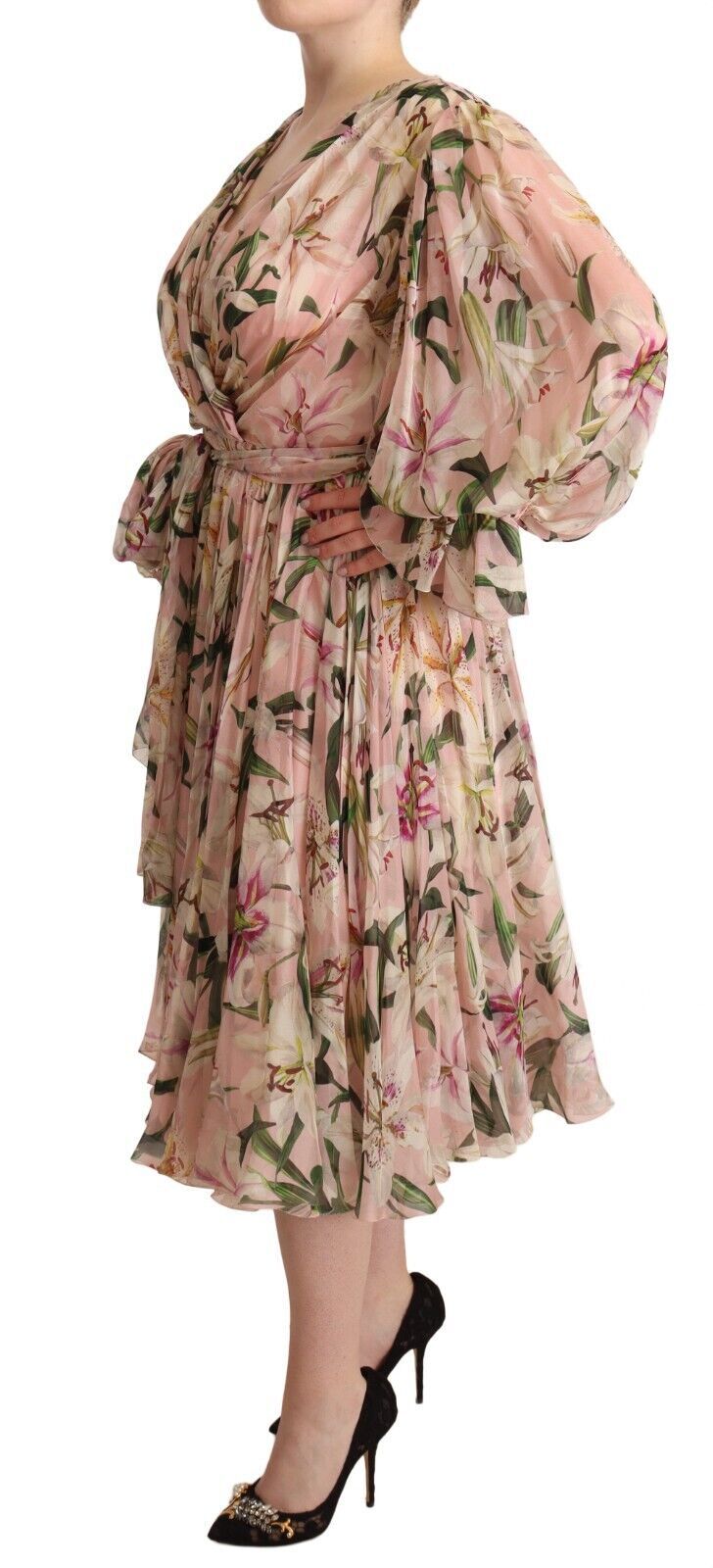 Dolce & Gabbana Elegant Floral Silk Midi Dress