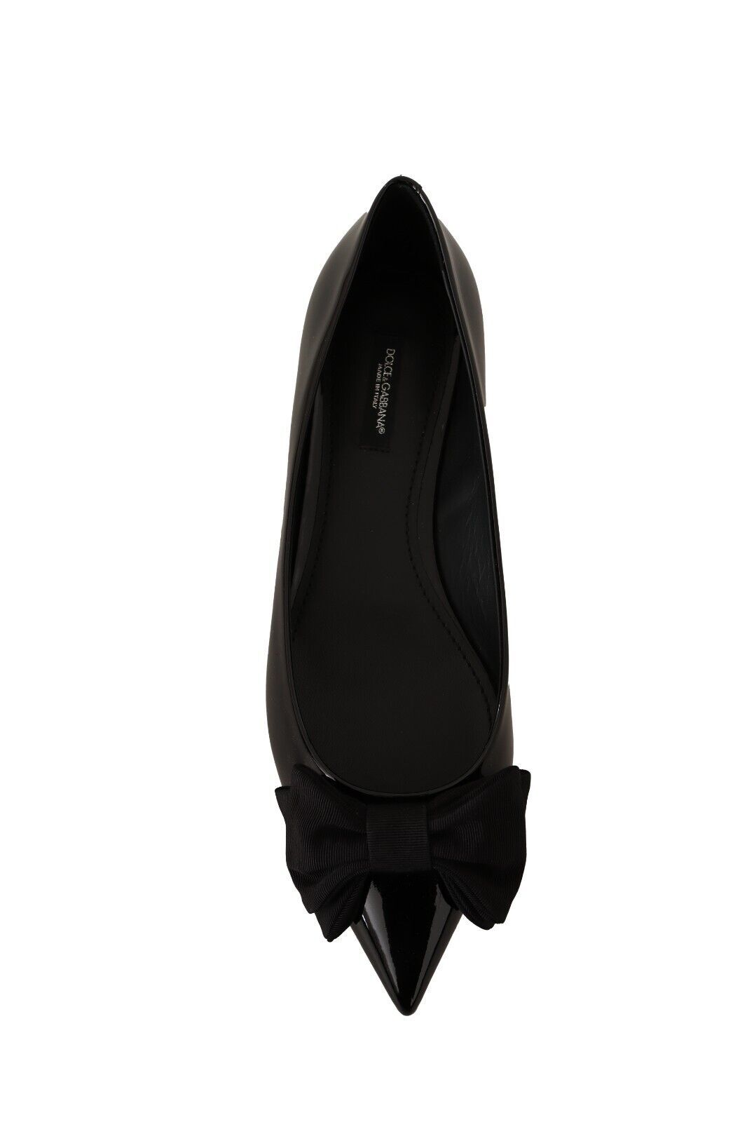 Dolce & Gabbana Elegant Black Leather Ballerina Flats