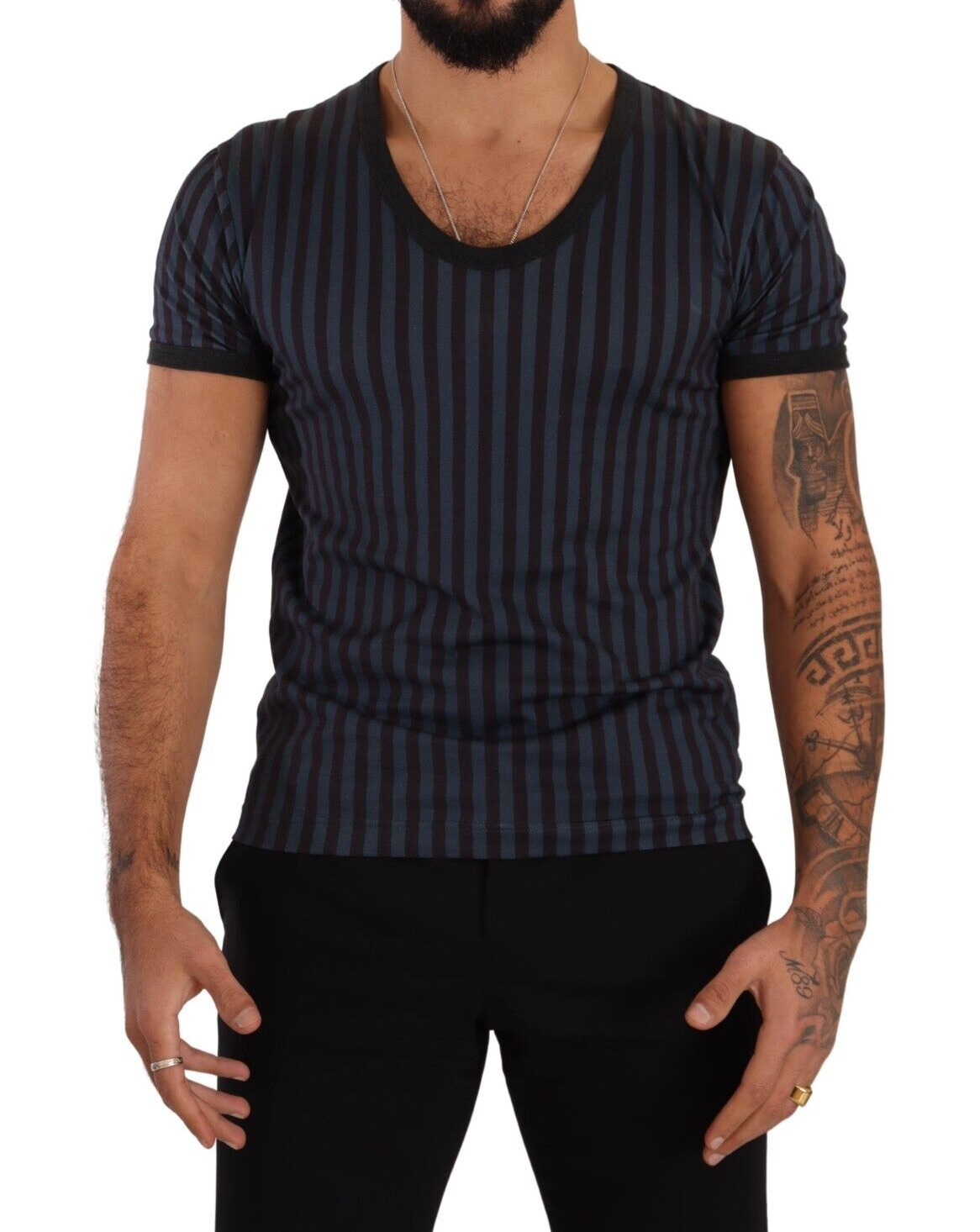 Dolce & Gabbana Elegant Striped Cotton T-Shirt