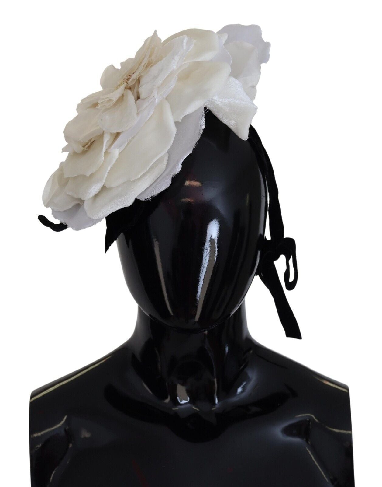 Dolce & Gabbana Elegant White Silk Floral Hat