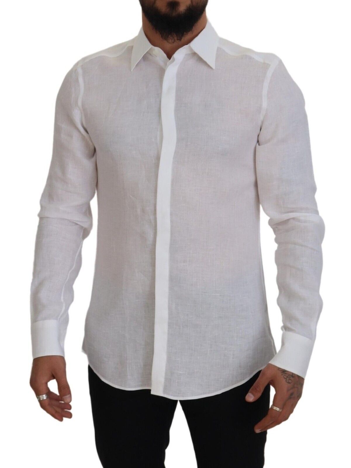 Dolce & Gabbana Elegant White Martini Dress Shirt