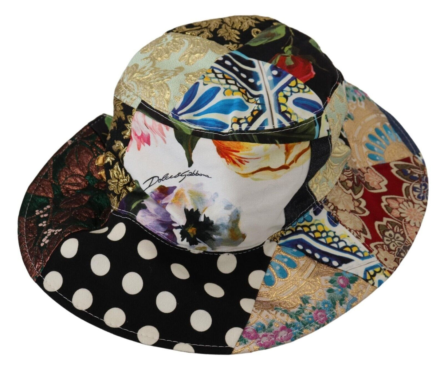 Dolce & Gabbana Multicolor Metallic Bucket Hat with Logo Details