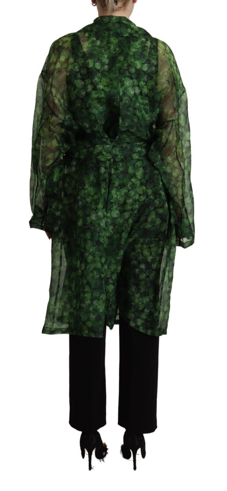 Dolce & Gabbana Silken Elegance Long Coat Jacket in Green