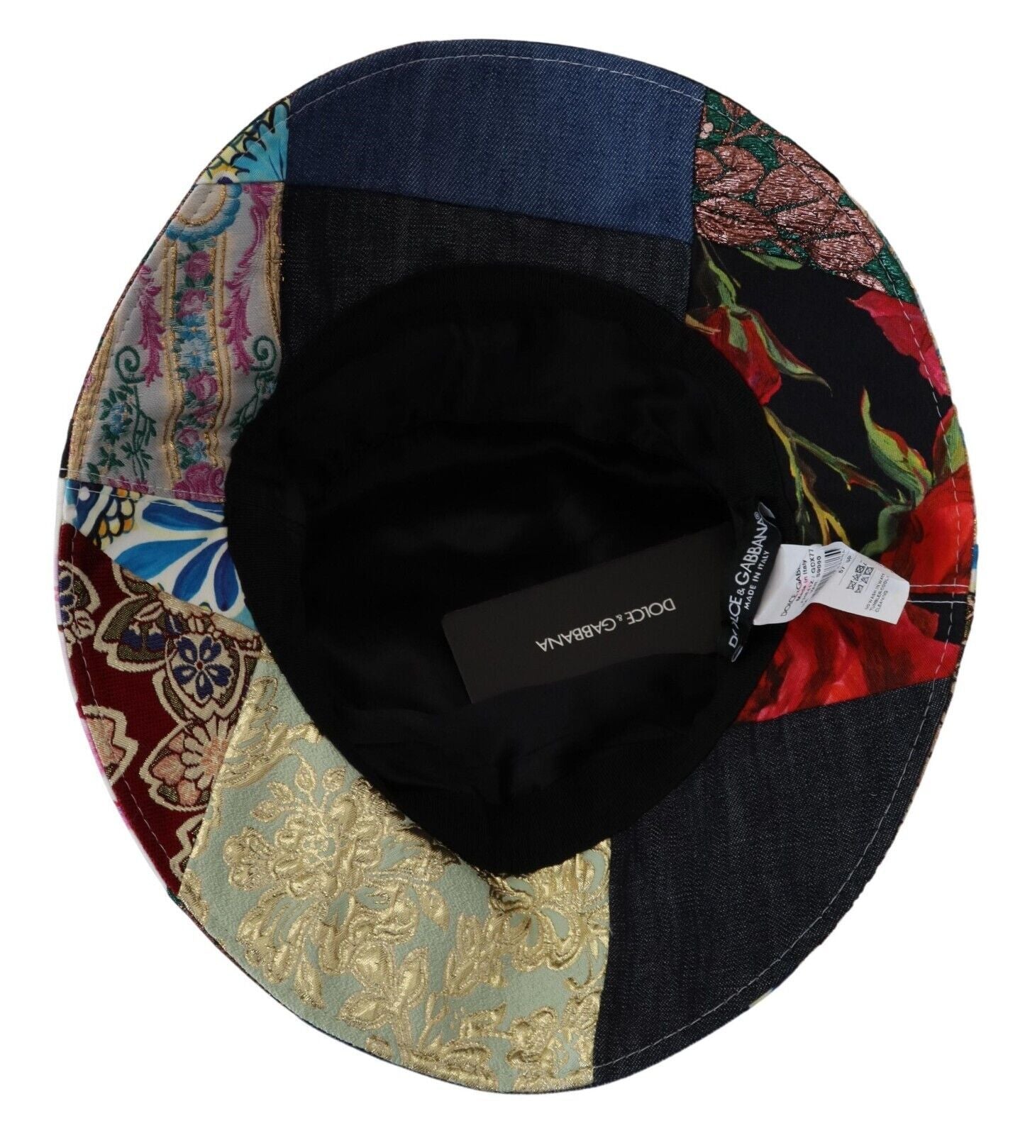 Dolce & Gabbana Multicolor Metallic Bucket Hat with Logo Details